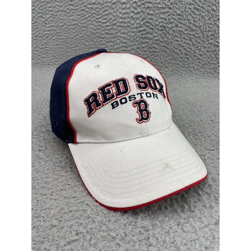 Vintage Boston Red Sox '47 Baseball Hat Cap Strap‎ Back White Embroidered Men's